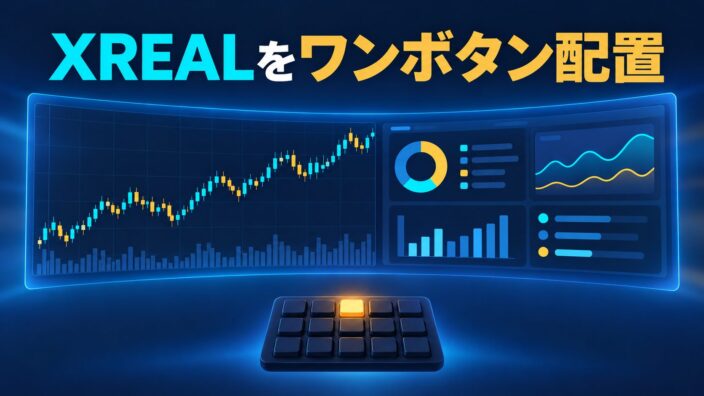 Stream DeckのボタンからXREALの左右へ2つのウィンドウを配置する概念図。実画面ではありません。